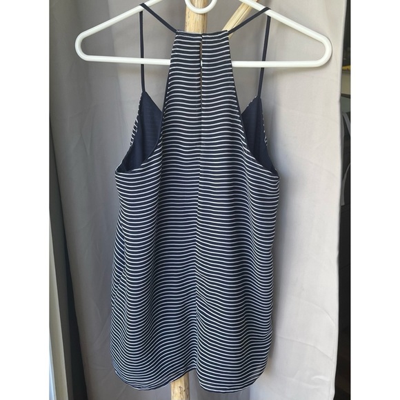 Flowy Navy and White striped Blouse - Picture 2 of 3